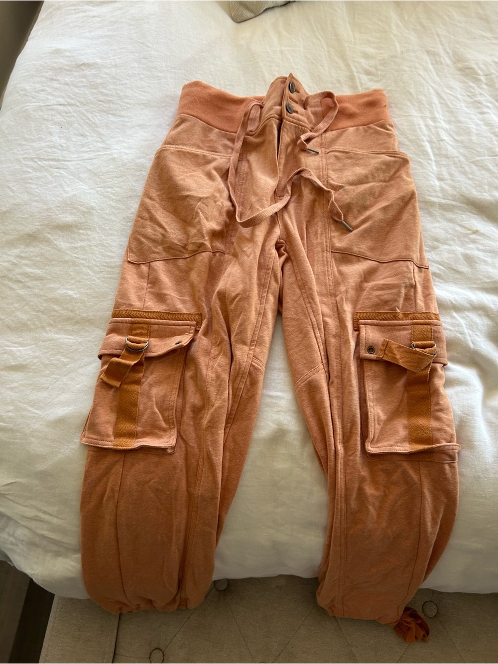 Free People Rust Orange Cargo Joggers